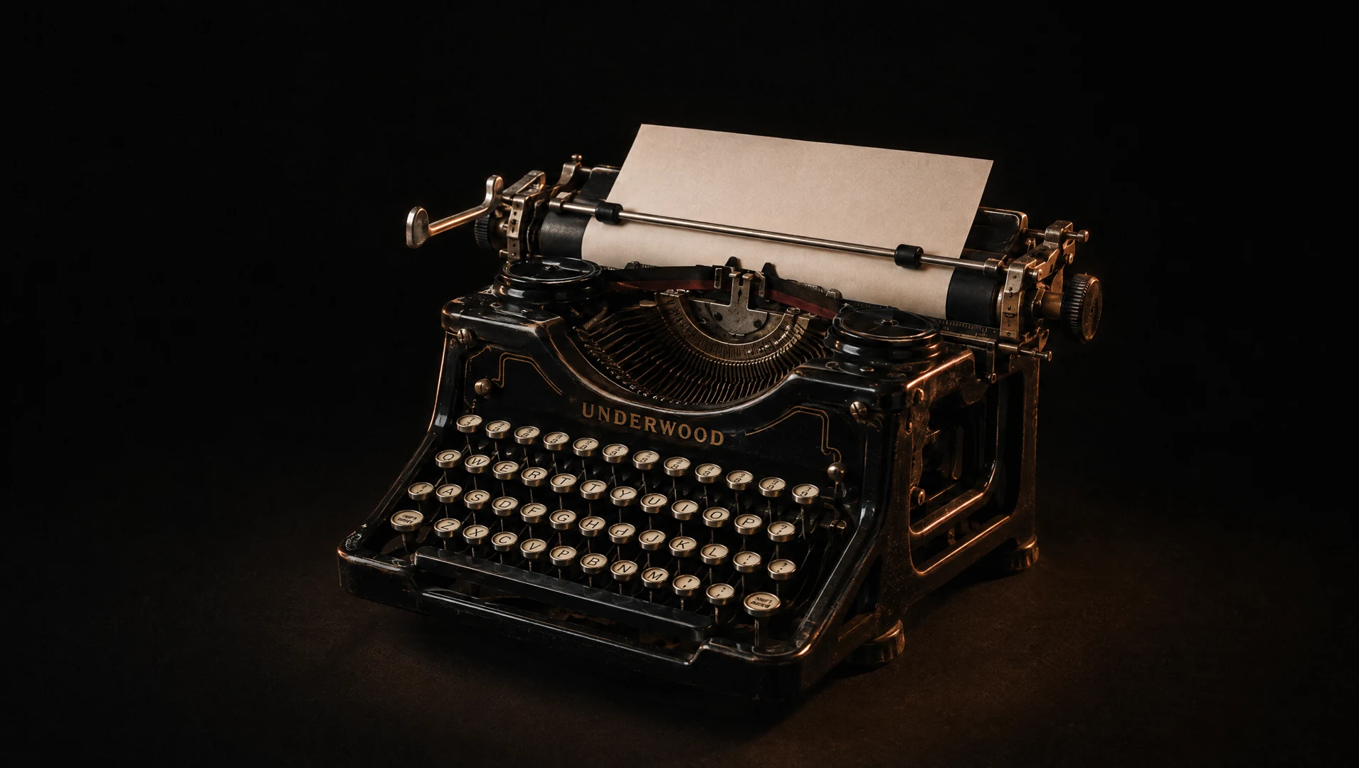 A vintage Underwood typewriter in warm light